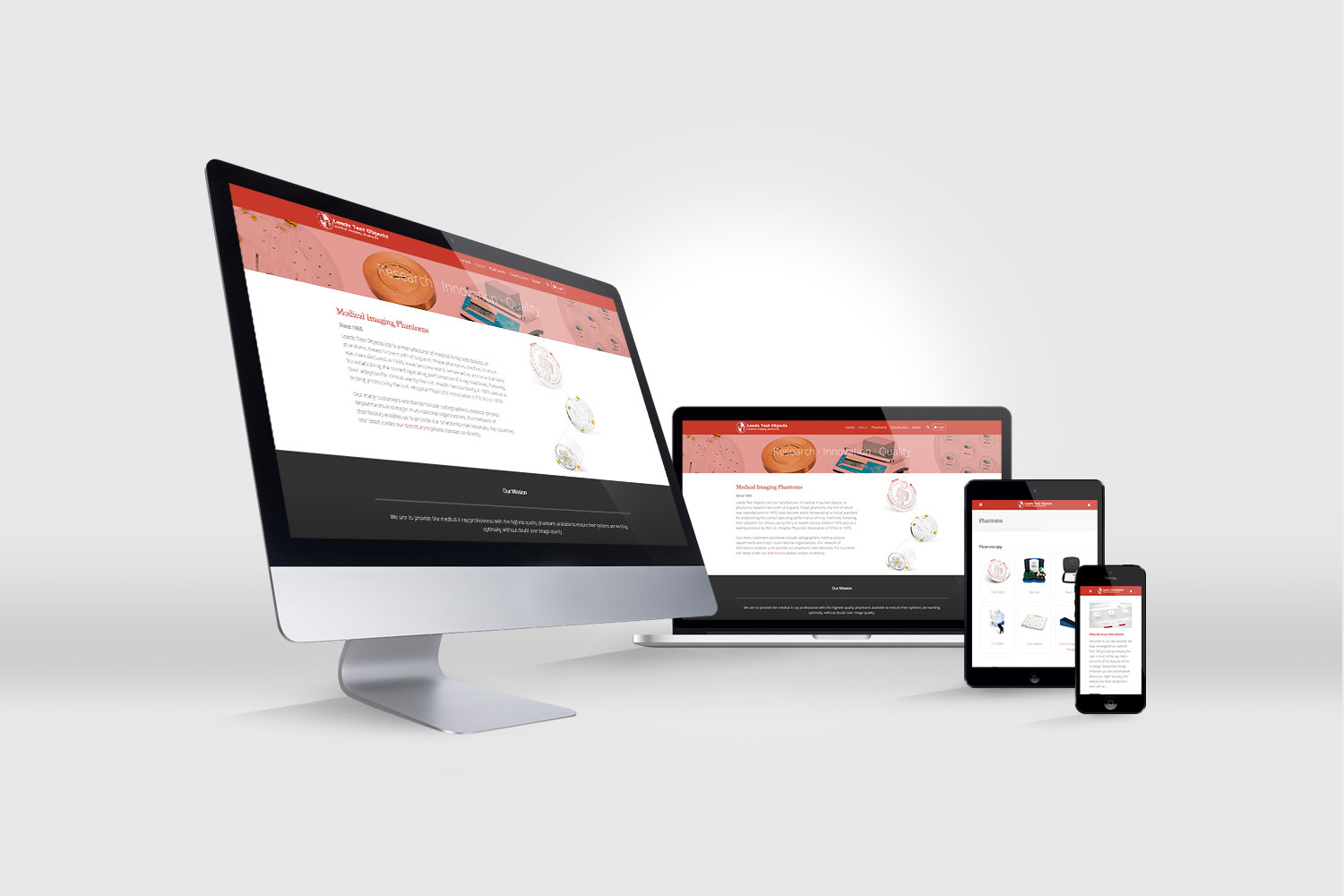 Leeds Test Objects responsive website